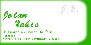 jolan makis business card